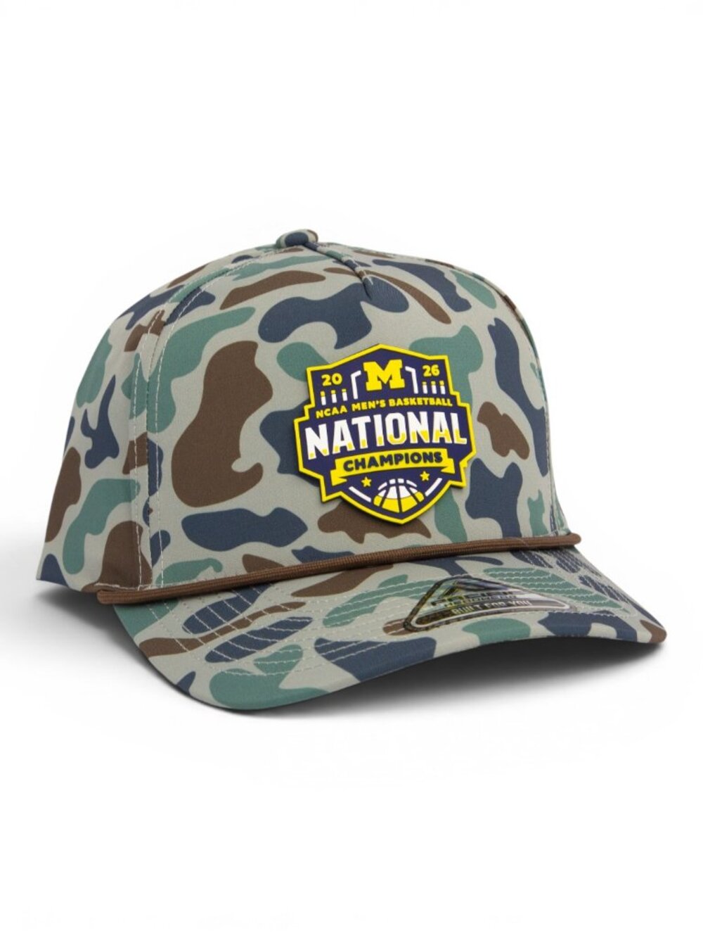 Michigan Wolverines 2026 Basketball National Champions 3D Duck Camo Rope Hat